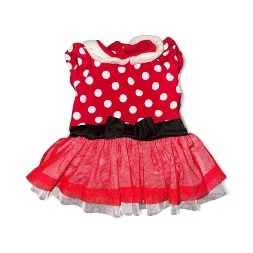 Disney Baby Girl 0-3 Months Minnie Mouse Red Onesie Tutu Polka Dot Retro Outfit